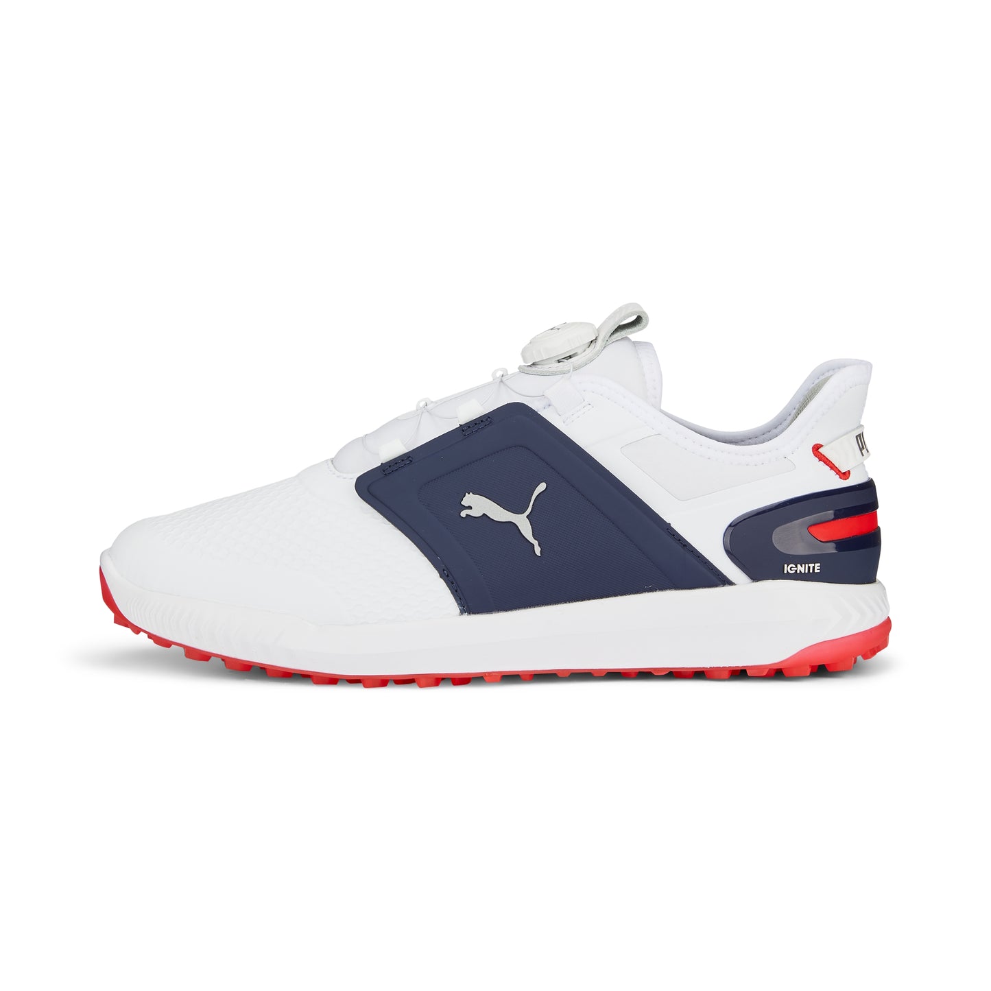 Puma Men's Ignite Elevate Disc Spikeless Golf Shoes - White/Navy