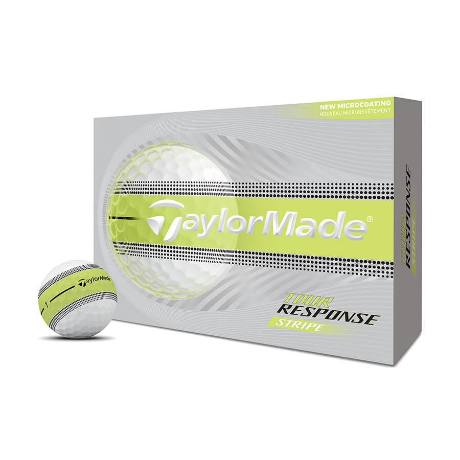 TaylorMade 2026 Tour Response Neon Yellow Stripe Golf Balls - 1 Dozen