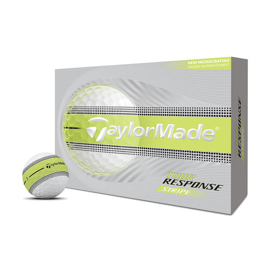 TaylorMade 2026 Tour Response Neon Yellow Stripe Golf Balls - 1 Dozen
