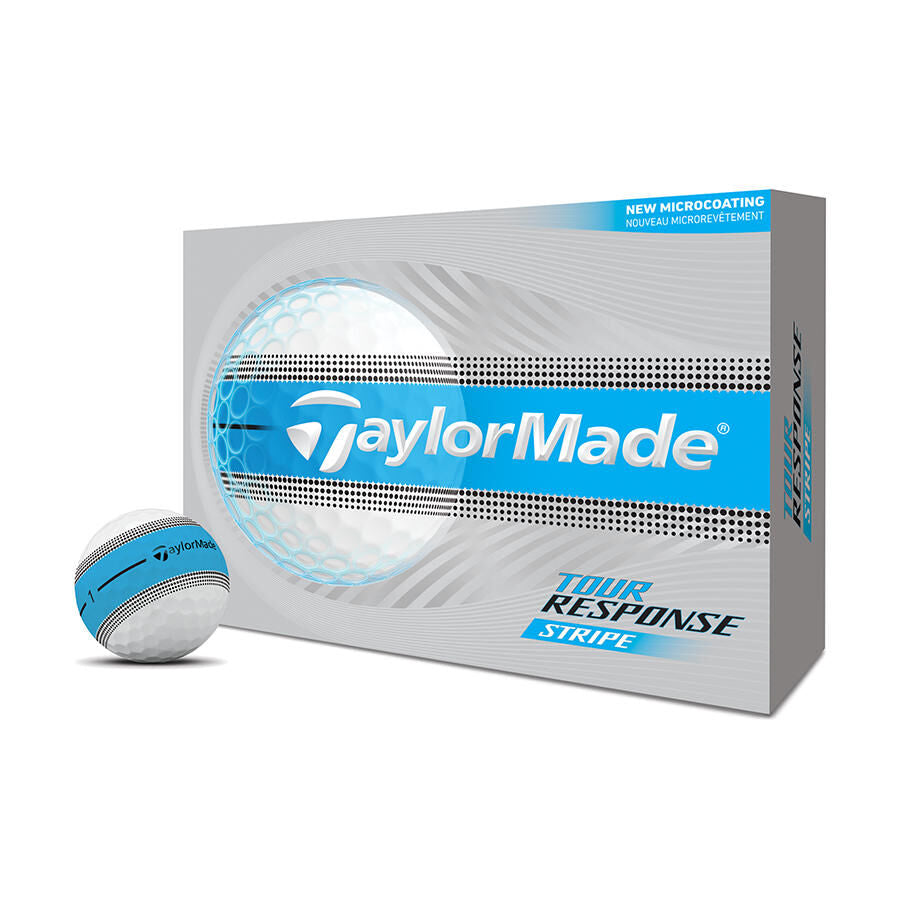 TaylorMade 2026 Tour Response Neon Blue Stripe Golf Balls - 1 Dozen