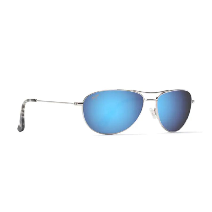 Maui Jim Baby Beach Polarized Sunglasses Silver Frame Blue Hawaii Lens