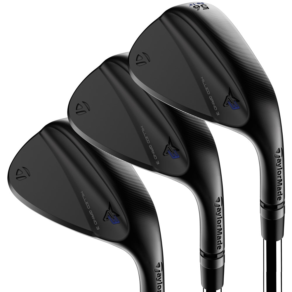 TaylorMade Milled Grind 3 Black Wedges Steel Shaft - 3 Pack