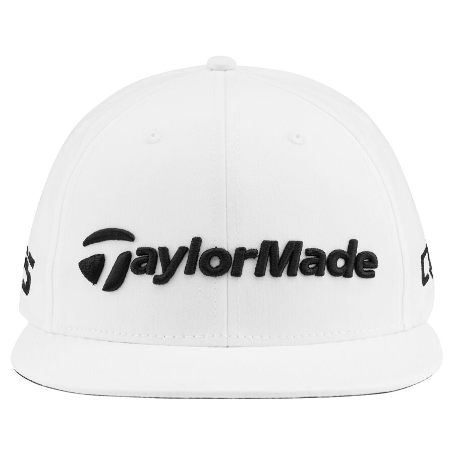 TaylorMade Mens Tour Preferred Flatbill Snapback Hat Qi35 Golf Cap - White - XS