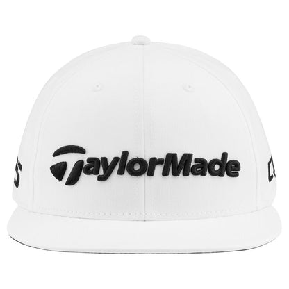 TaylorMade Mens Tour Preferred Flatbill Snapback Hat Qi35 Golf Cap - White - XS