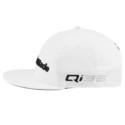 TaylorMade Mens Tour Preferred Flatbill Snapback Hat Qi35 Golf Cap - White - XS