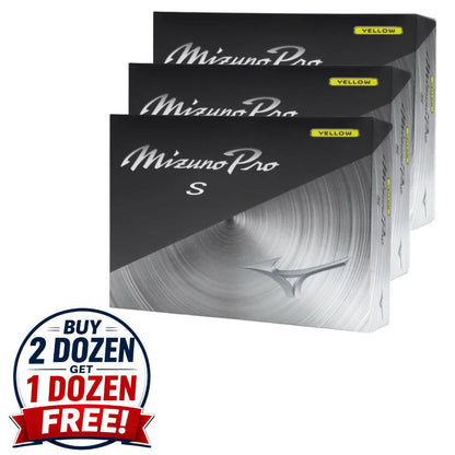 Mizuno Pro S Golf Balls Optic Yellow - Buy 2 Dozen, Get 1 Dozen FREE