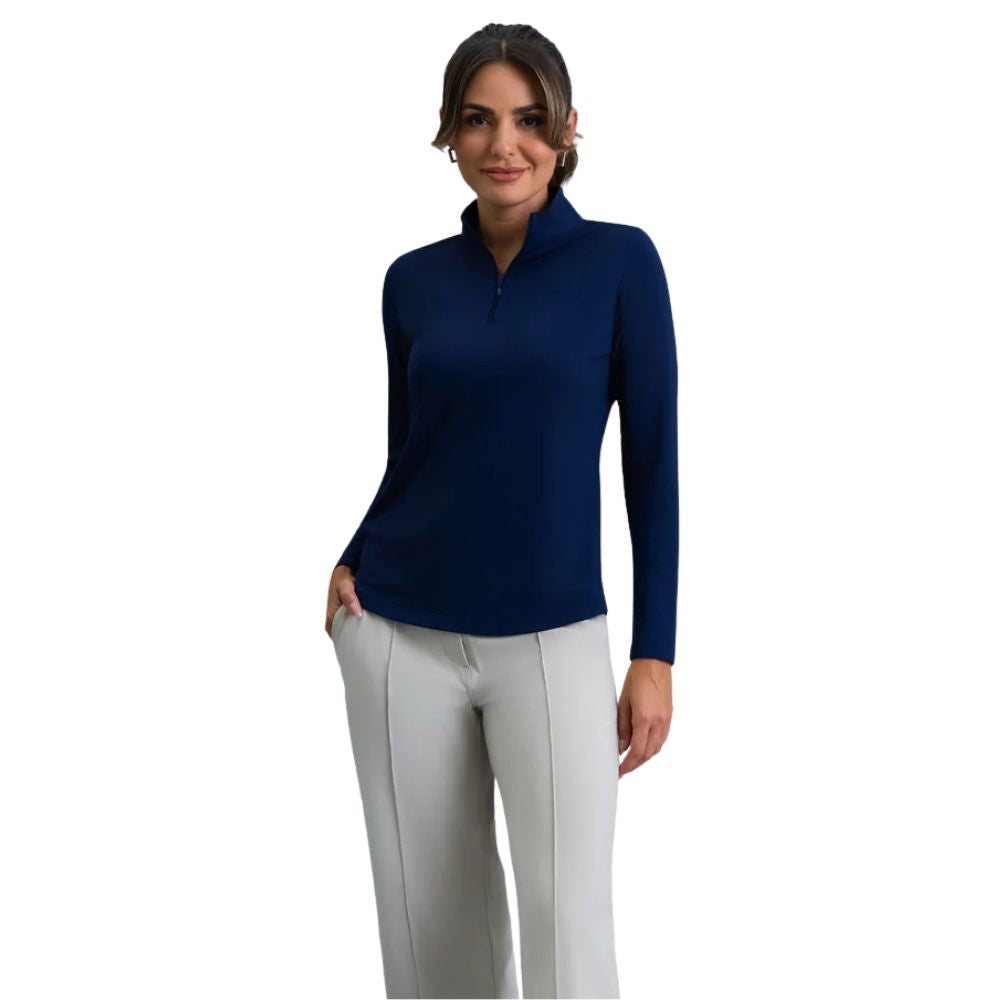 IBKUL Womens Mock Long Sleeve Pullover