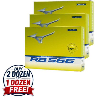 Mizuno RB 566 Optic Yellow Golf Balls - Buy 2 Dozen, Get 1 Dozen FREE