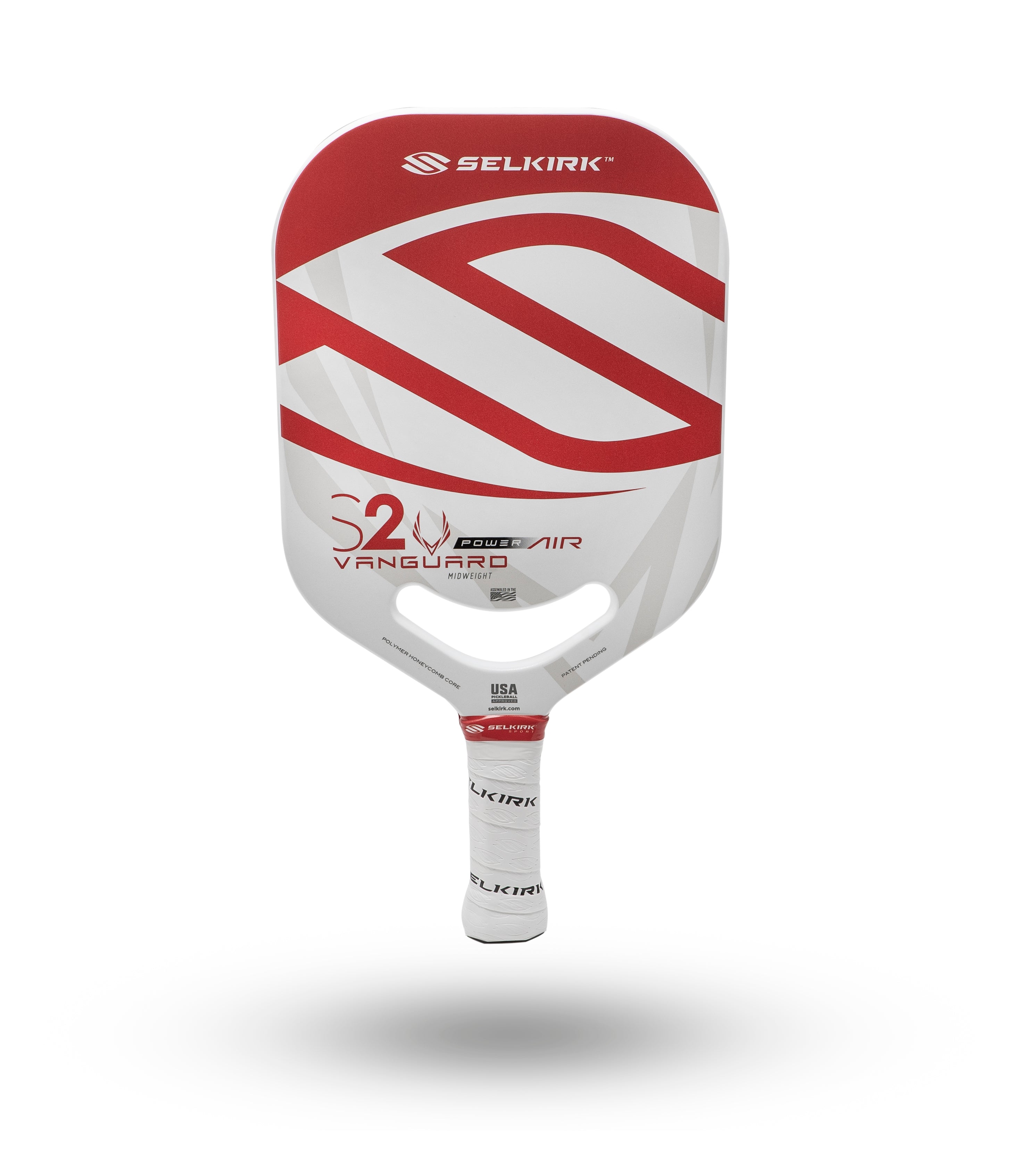 Selkirk Vanguard Power Air S2 Pickleball Paddle Midweight - Red/White