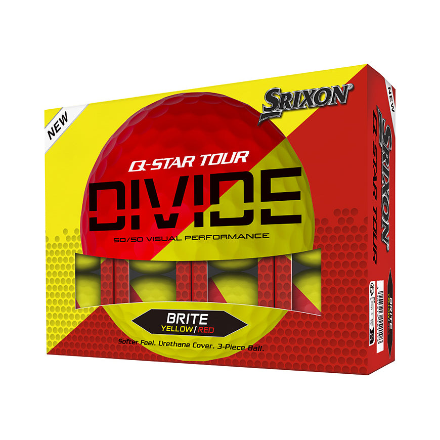 Srixon Q-Star Tour Divide 2 Golf Balls Yellow/Red 1 Dozen 2024