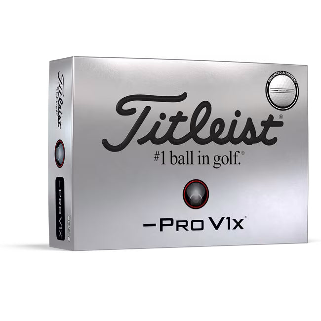 Titleist Pro V1x Left Dash Golf Balls White Enhanced Alignment (1 Dozen) 2024