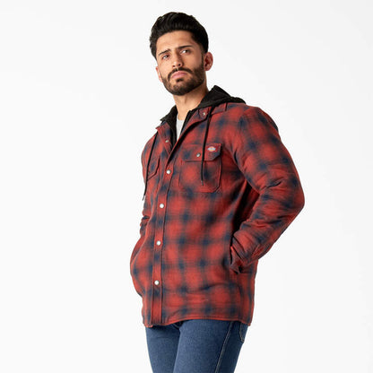 Dickies Men's Flannel Hooded Shirt Jacket