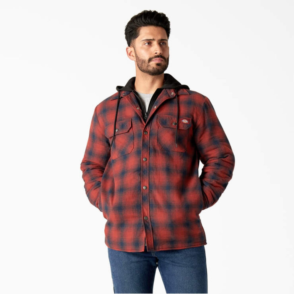 Dickies Men's Flannel Hooded Shirt Jacket