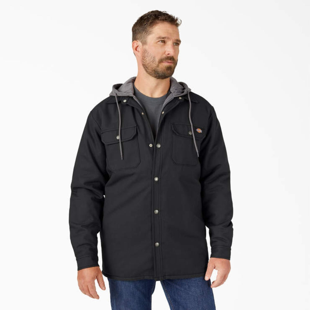 Dickies Men's Water Repellent Duck Hooded Shirt Jacket