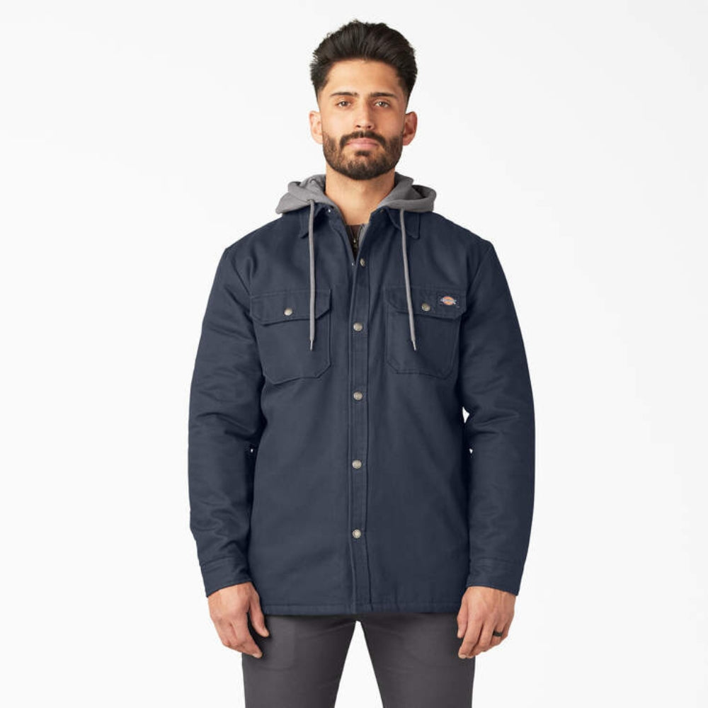 Dickies Men's Water Repellent Duck Hooded Shirt Jacket