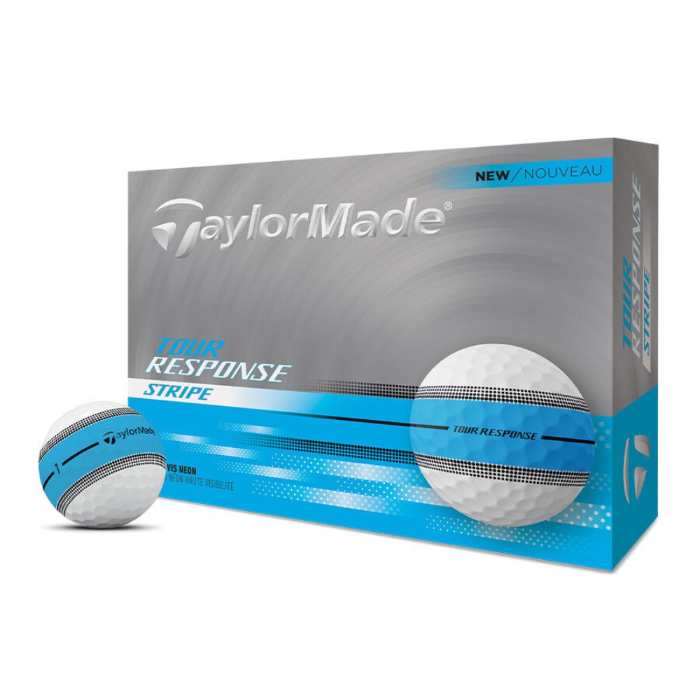 Taylormade Tour Response Stripe Neon Blue Golf Balls (1 Dozen) 2025