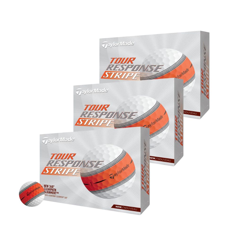 Taylormade Tour Response Orange Stripe Golf Balls (3 Dozen)