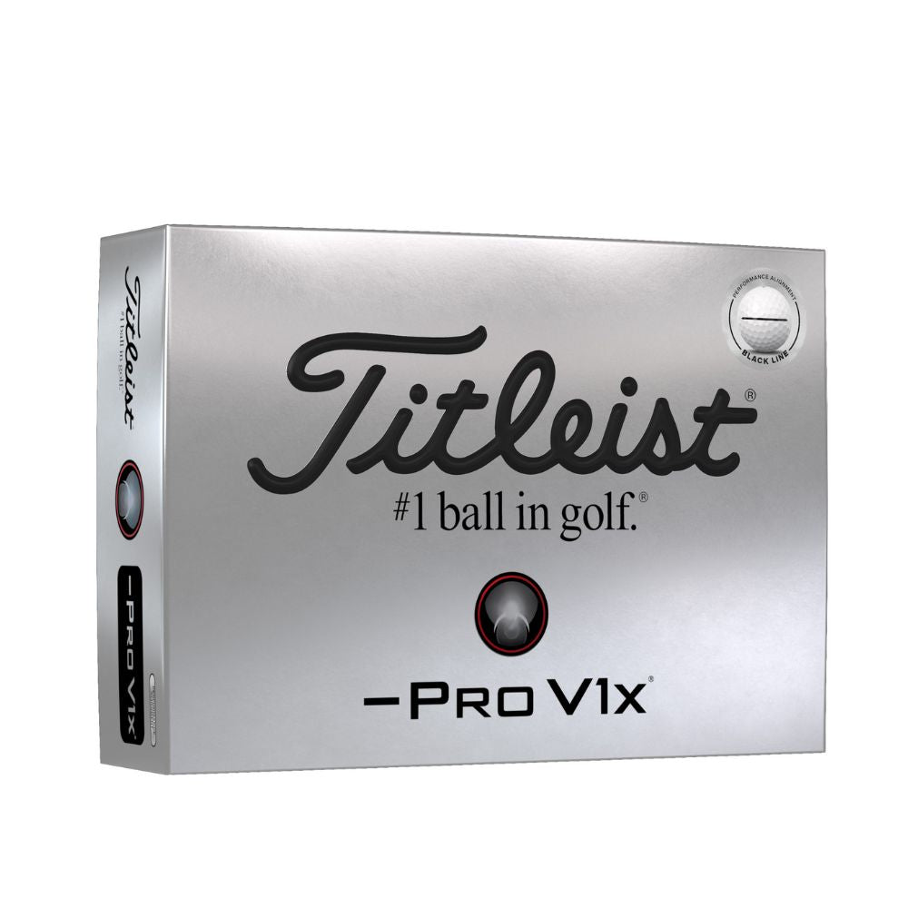 Titleist 2025 Pro V1x Left Dash Perf Align Black Golf Balls