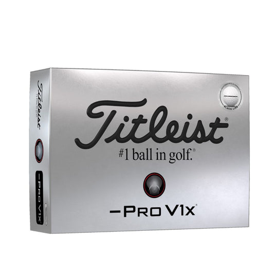 Titleist 2025 Pro V1x Left Dash Perf Align Black Golf Balls