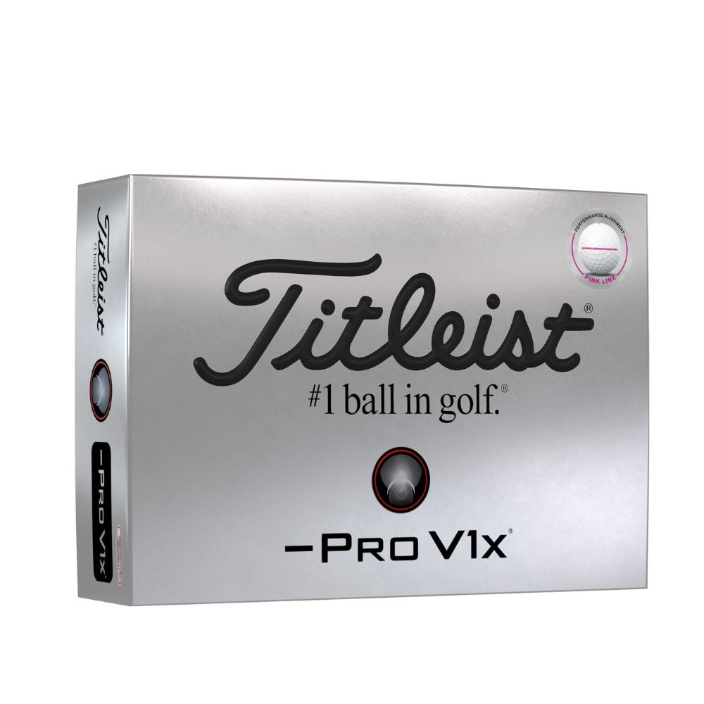 Titleist 2025 Pro V1x Left Dash Performance Align Pink Golf Balls