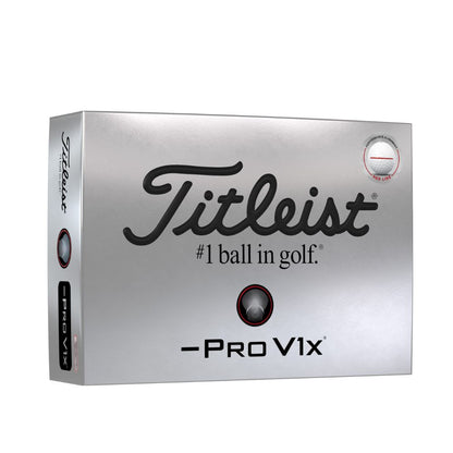 Titleist 2025 Pro V1x Left Dash Performance Align Red Golf Balls