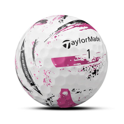 TaylorMade SpeedSoft Ink Pink Golf Balls (2 Dozen)