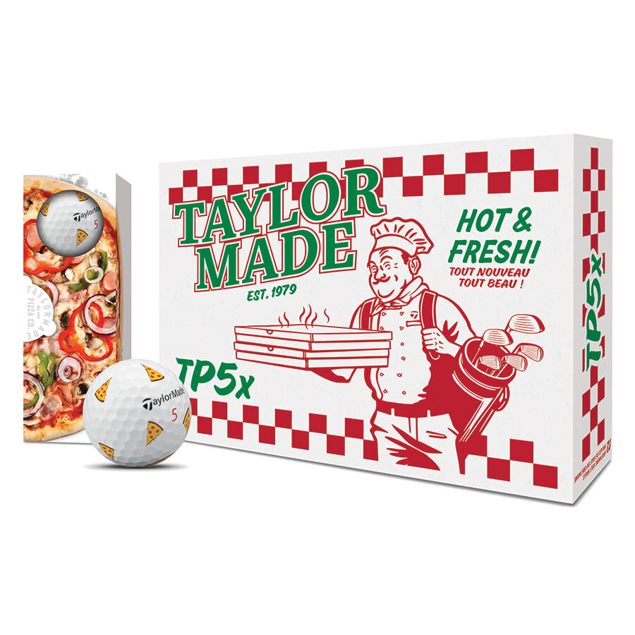 TaylorMade TP5x Pix Hot Shot Pizza Party Limited Edition Golf Balls (1 Dozen)
