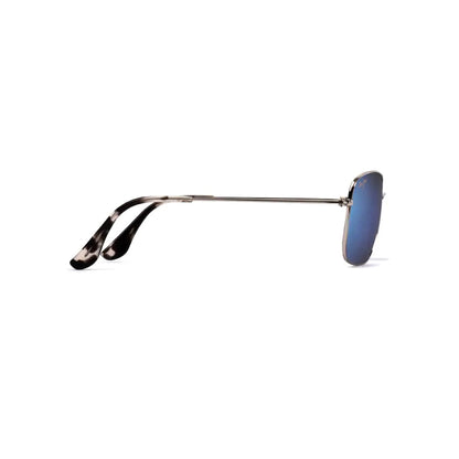Maui Jim Wiki Wiki Polarized Aviator Sunglasses Silver Frame Blue Hawaii Lens