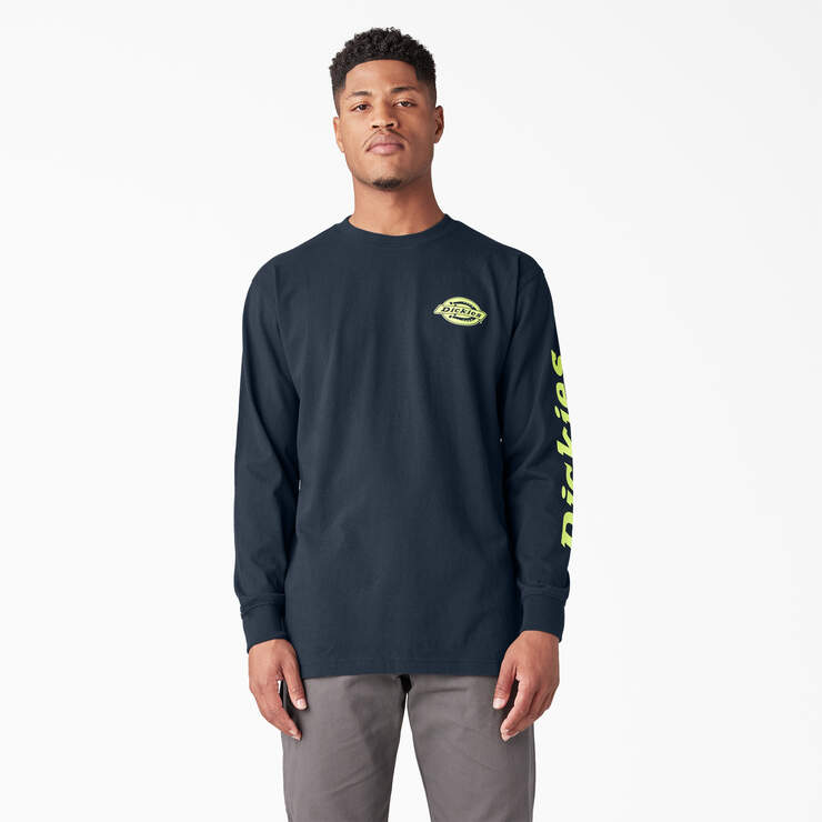 Dickies Men's Long Sleeve Logo Chest Graphic Tee Shirt