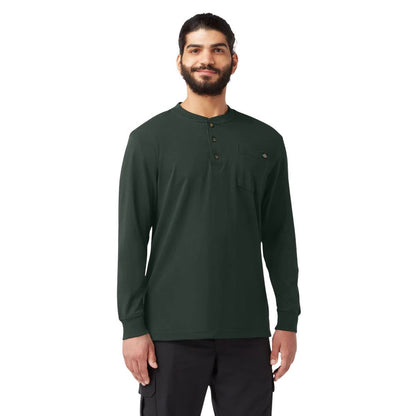 Dickies Men's Heavyweight Long Sleeve Henley T-Shirt