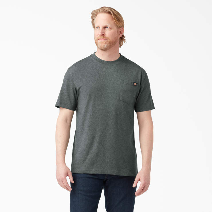 Dickies Men's Heavyweight Heathered Short Sleeve Pocket Tee Relaxed T-Shirt