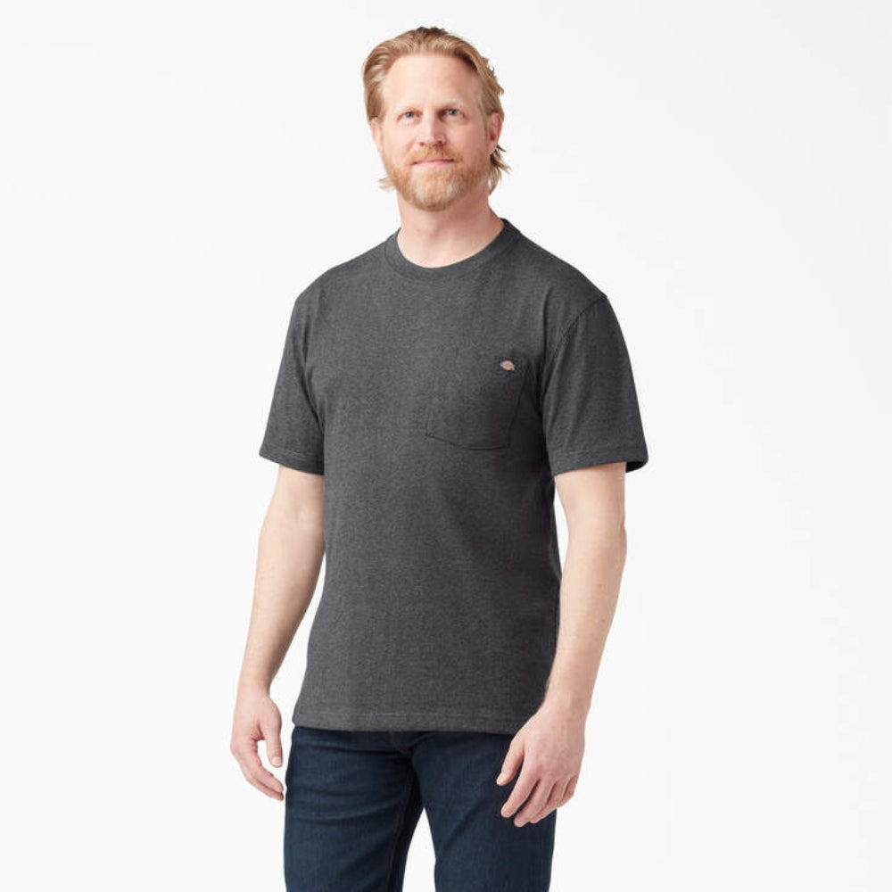 Dickies Men's Heavyweight Heathered Short Sleeve Pocket Tee Relaxed T-Shirt