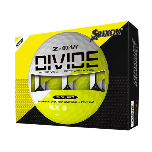 Srixon 2026 Z-Star 9 Divide White/Yellow Golf Balls - 2 Dozen