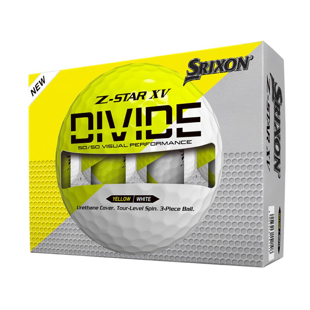 Srixon 2026 Z-Star XV 9 Divide White/Yellow Golf Balls - 2 Dozen
